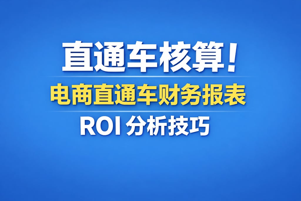 直通车核算！电商直通车财务报表，ROI 分析技巧